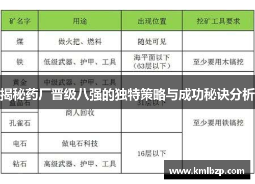 揭秘药厂晋级八强的独特策略与成功秘诀分析