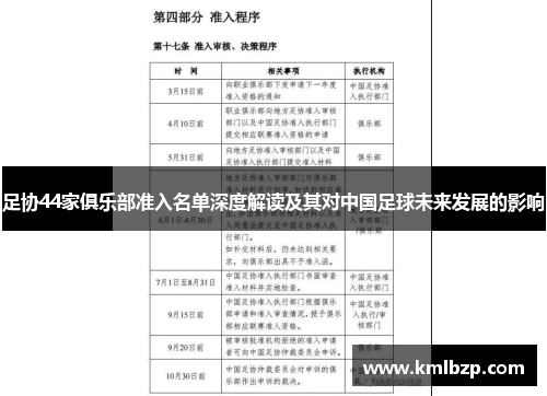 足协44家俱乐部准入名单深度解读及其对中国足球未来发展的影响